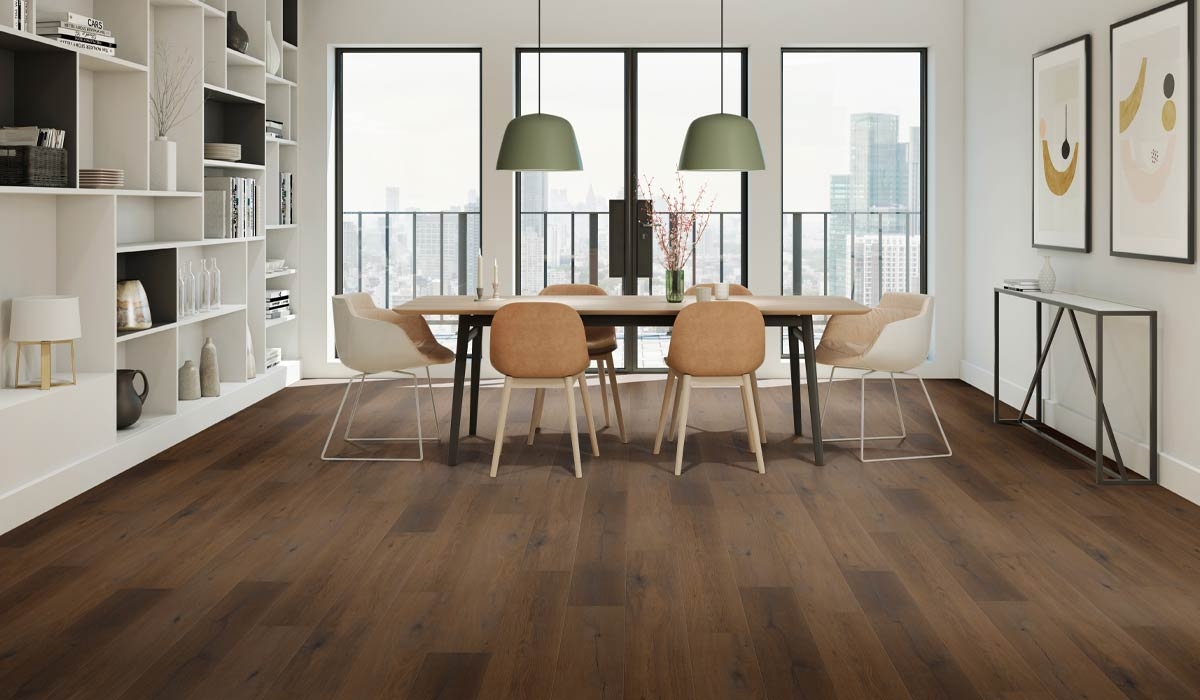 wood look vinyl flooring in a dining room