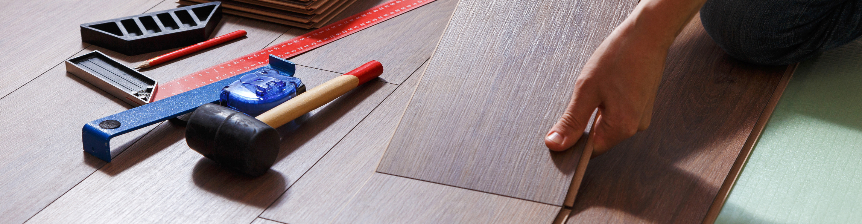 Flooring installation close-up pic 